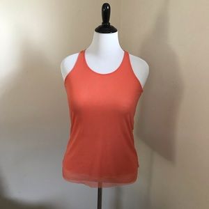 Racer back mesh activewear top.